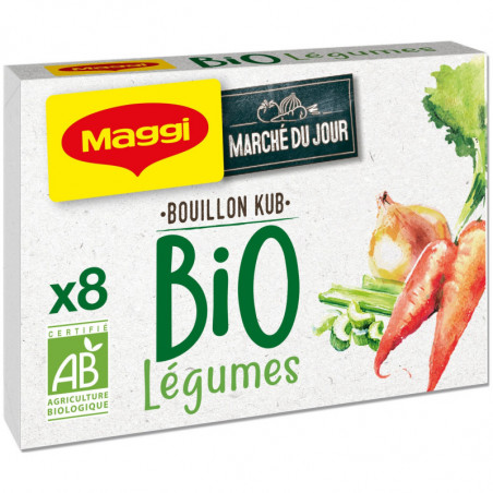 MAGGI - Bouillon Kub de Légumes Bio - Bouillons - boite de 8 cubes - 80 g  Sonico.fr