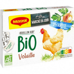 MAGGI - Bouillon Kub de Volaille Dégraissé Bio - Bouillons - boite de 8 cubes - 80 g  Sonico.fr