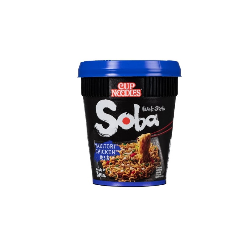 NISSIN - Soba Yakitori Nouilles japonaises Poulet - Nouilles asiatiques instantanées - boite de 89 g  Sonico.fr