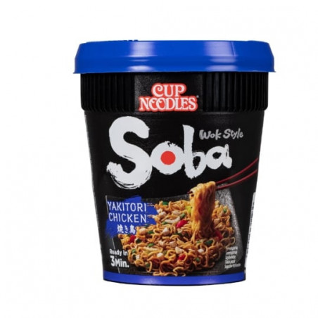 NISSIN - Soba Yakitori Nouilles japonaises Poulet - Nouilles asiatiques instantanées - boite de 89 g  Sonico.fr