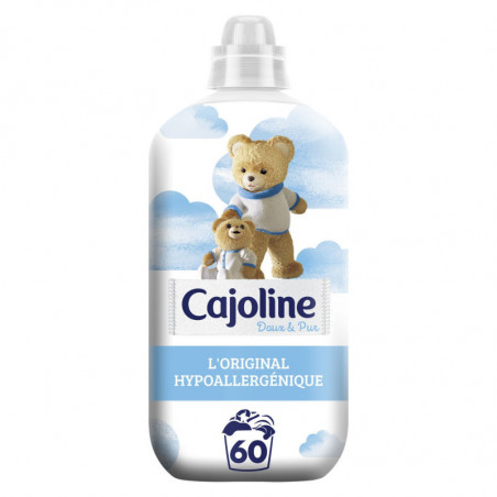 CAJOLINE - Doux Et Pur Adoucissant Hypoallergénique 60 lavages - bidon de 1,38 l  Sonico.fr