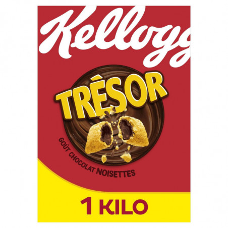 KELLOGG'S - Trésor Céréales chocolat noisettes - Céréales enfants - boite de 1 kg Sonico.fr