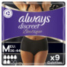 ALWAYS - Discreet Culottes Noires Plus Taille M Fuites Urinaires - 9 Culottes Sonico.fr