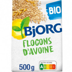 BJORG - Flocons d'Avoine Bio - Mueslis et Avoines - paquet de 500 g Sonico.fr