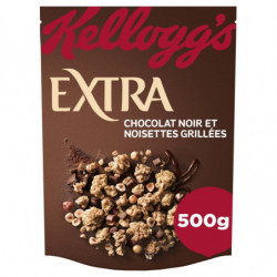 KELLOGG'S - Céréales Extra chocolat Noir Noisettes - Mueslis et Avoines - sachet de 500 g Sonico.fr