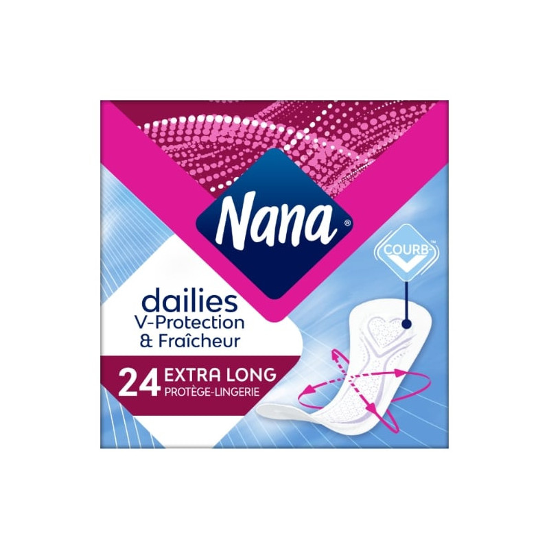 NANA - Dailies Fraicheur Extra Long- 24 Protèges-slips Sonico.fr
