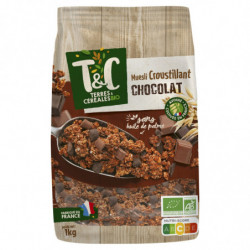 TERRES ET CEREALES - Céréales Muesli Croustillant Chocolat Bio - paquet de 1 kg Sonico.fr