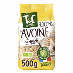 TERRES ET CEREALES - Flocons d'avoines Complets Bio - paquet de 500 g Sonico.fr
