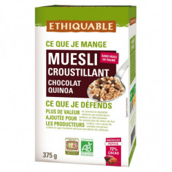 ETHIQUABLE - Muesli Croustillant Chocolat Noir Quinoa Bio - boite de 375 g Sonico.fr