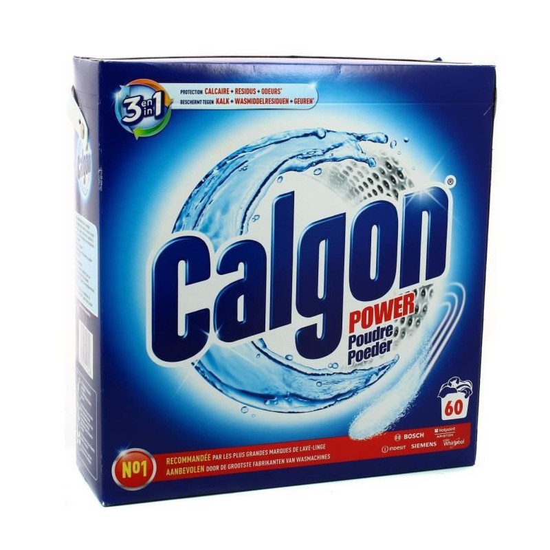 CALGON - Anti-calcaire en poudre 2 en 1 - 60 lavages - paquet de 1,5 kg Sonico.fr