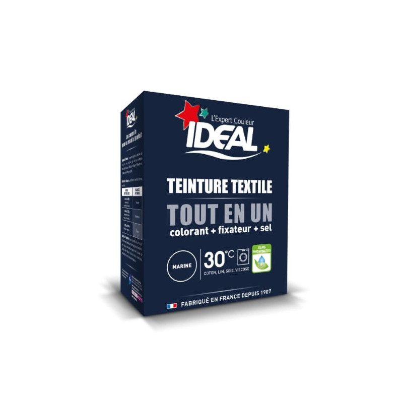 IDEAL - Teinture Tissus Poudre Tout En Un Mini Marine - boite de 350 g Sonico.fr
