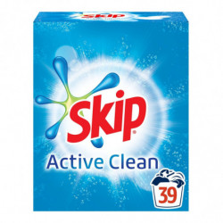 SKIP - Active clean Lessive Poudre 39 lavages - paquet de 2,7 kg Sonico.fr