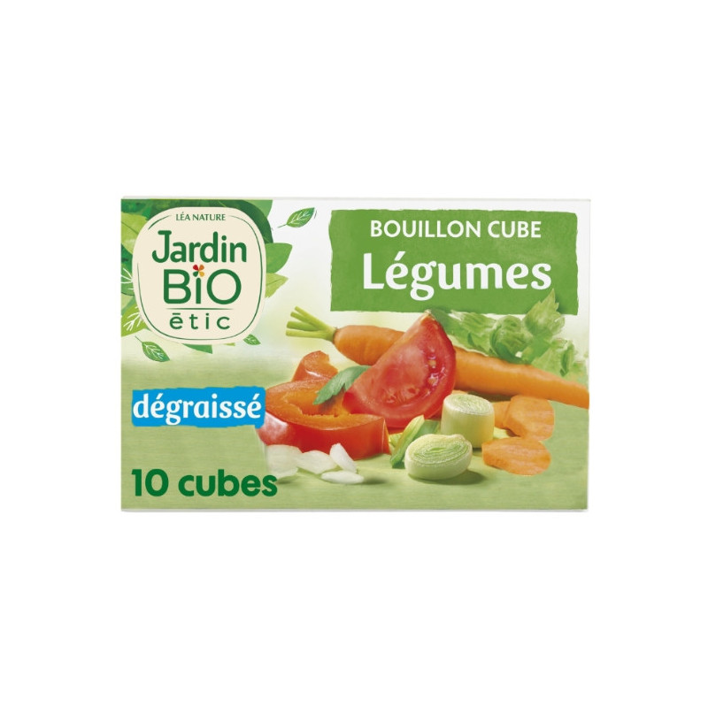 JARDIN BIO - Bouillons Cubes Légumes Dégraissé Bio - boîte de 10 cubes de 9 g Sonico.fr