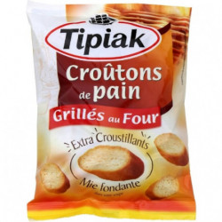 TIPIAK - Croûtons de pain grillés au four - paquet de 80 g Sonico.fr