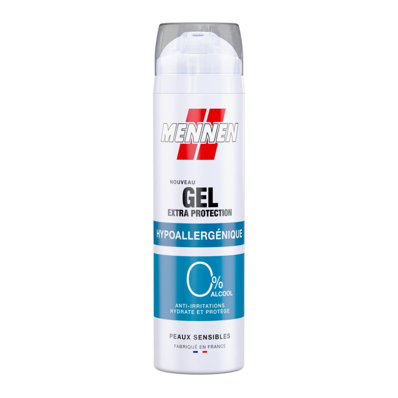 MENNEN - Gel de Rasage Extra Protection Hypoallergénique Peaux Sensibles - bombe de 200 ml Sonico.fr
