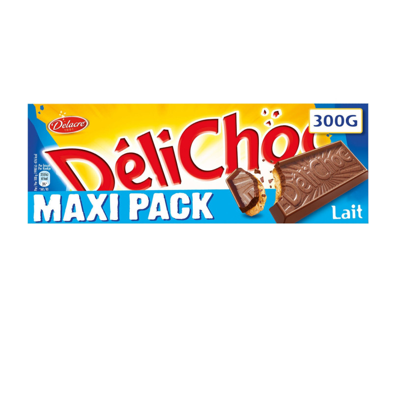 DELACRE - Délichoc Biscuits Chocolat au Lait - paquet de 300 g Sonico.fr
