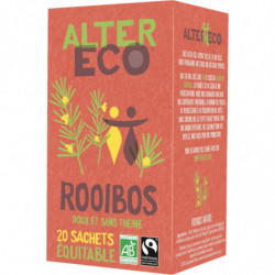 ALTER ECO - Infusion bio Rooibos Nature - boite de 20 sachets - 40 g Sonico.fr