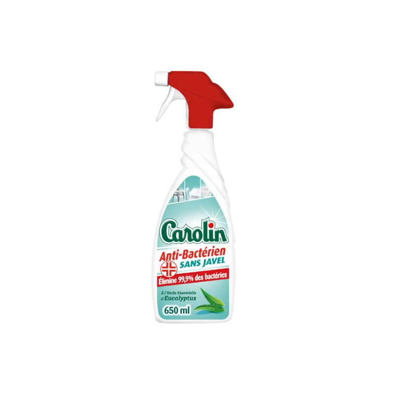 CAROLIN - Eucalyptus Nettoyant ménager anti-bactérien - pistolet de 650 ml Sonico.fr