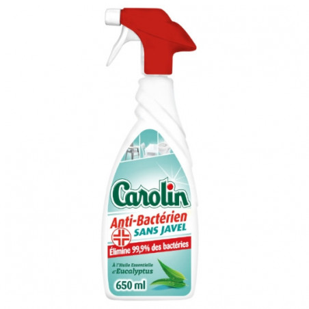 CAROLIN - Eucalyptus Nettoyant ménager anti-bactérien - pistolet de 650 ml Sonico.fr
