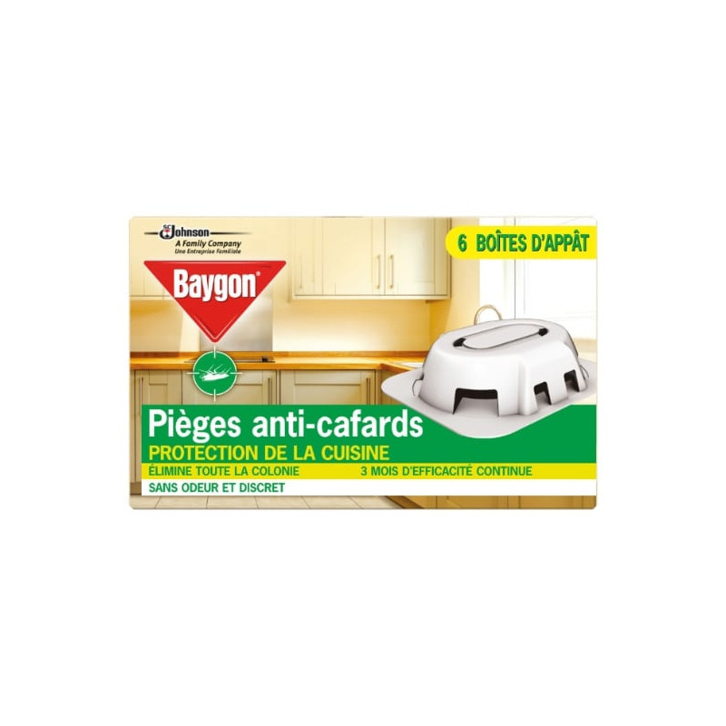 BAYGON - Pièges Anti-Cafards - boite de 6 pièges Sonico.fr