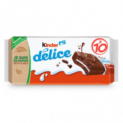 KINDER DELICE - Gâteau Fourré Cacao Lait - paquet de 10 gateaux de 39 g Sonico.fr