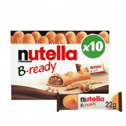 NUTELLA - B-READY Biscuits Fourrés Noisettes et Cacao - boite de 10 biscuits - 220 g Sonico.fr