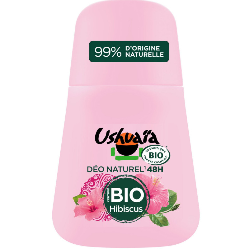 USHUAIA - Déodorant Bille Bio 48h Hibiscus - bille de 50 ml Sonico.fr