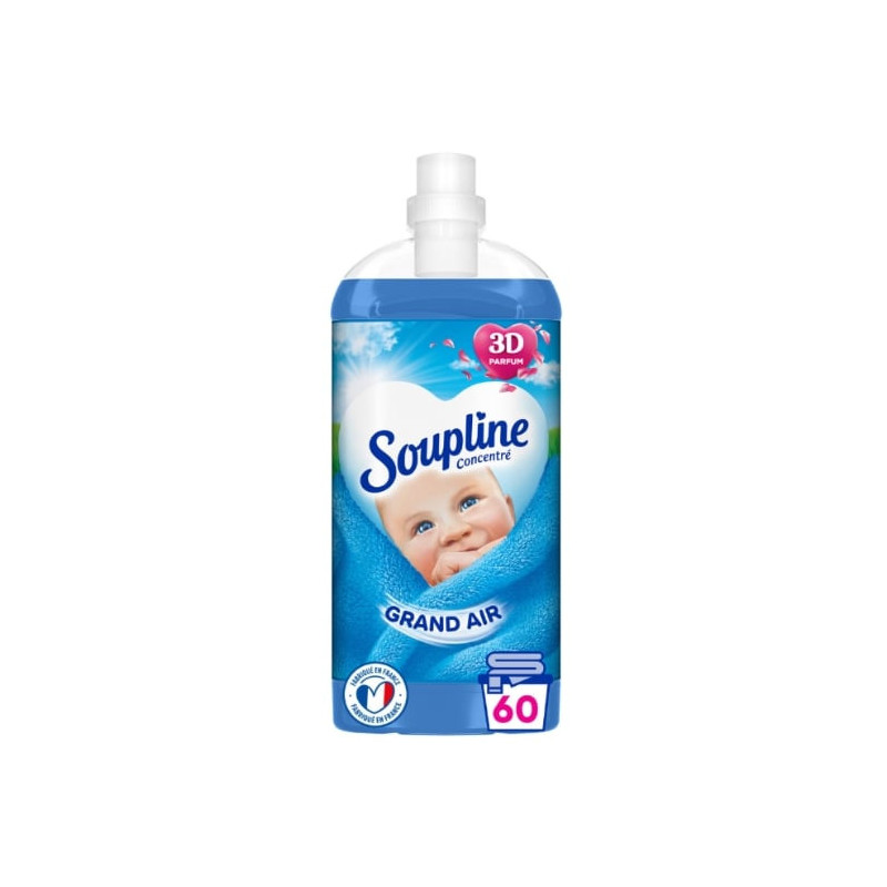 SOUPLINE - Grand Air 60 lavages Adoucissant Concentré - bidon de 1,3 l Sonico.fr