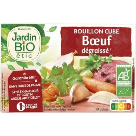JARDIN BIO ETIC - Bouillons de cubes buf Bio Dégraissé - boîte de 10 cubes de 10 g Sonico.fr