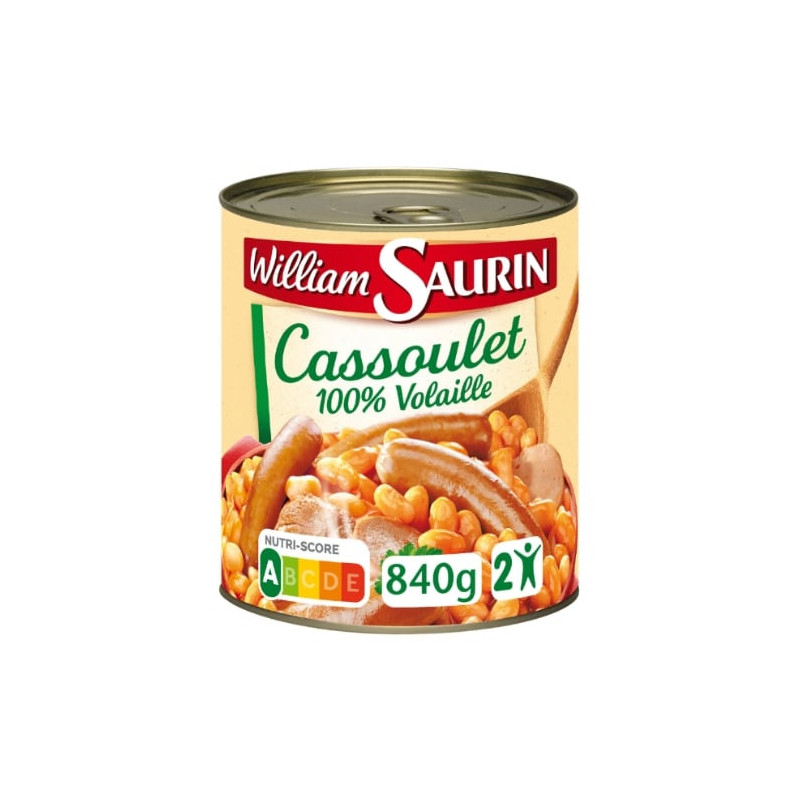 WILLIAM SAURIN - Ma Recette Façon Cassoulet 100% Volaille - 840 g Sonico.fr