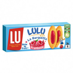 LU - Lulu La Barquette Biscuits à la Framboise - boîte de 3 sachets - 120 g Sonico.fr
