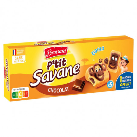 BROSSARD - P'tit Savane Chocolat - paquet de 5 gâteaux de 30 g Sonico.fr