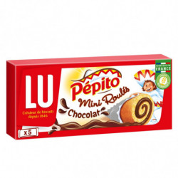 LU - Pépito Mini Roulés Chocolat Gâteaux fourrés au chocolat - boîte de 5 sachets - 150 g  Sonico.fr