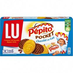 LU - Pépito Pocket Chocolat au Lait Biscuit - boite de 230 g  Sonico.fr