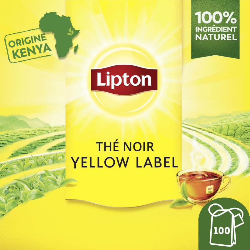 LIPTON - Yellow Label Tea - Thé Noir - 100 sachets - 200 g Sonico.fr
