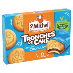 ST MICHEL - Tronches de Cake Gâteaux Chocolat - boite de 6 - 175 g Sonico.fr