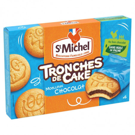 ST MICHEL - Tronches de Cake Gâteaux Chocolat - boite de 6 - 175 g Sonico.fr