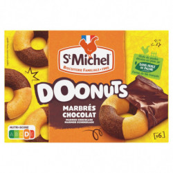 ST MICHEL - Doonuts Marbrés Chocolat Gâteaux - boite de 6 - 180 g Sonico.fr