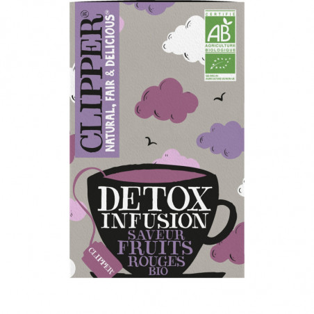 CLIPPER - Détox Infusion Fruits Rouges hibiscus orties bio - boite de 20 sachets Sonico.fr
