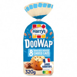 HARRYS - DooWap Pépites de Chocolat Lait Brioche sans additifs - sachet de 8 - 320 g Sonico.fr