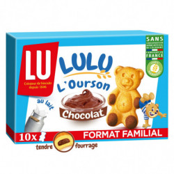 LU - LuLu L'Ourson Chocolat Gâteaux fourrés - boîte de 10 sachets - 300 g Sonico.fr