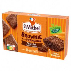 ST MICHEL  - Brownies à la Française Chocolat - boite de 8 gâteaux - 240 g Sonico.fr