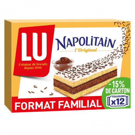 LU - Napolitain L'Original Gâteaux au chocolat - boîte de 12 sachets - 360 g Sonico.fr