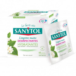 SANYTOL -  Lingettes Désinfectantes Individuelles Mains - paquet de 12 lingettes Sonico.fr
