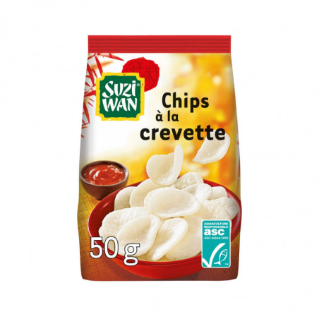 SUZIWAN - Chips à la crevette - sachet de 50 g Sonico.fr