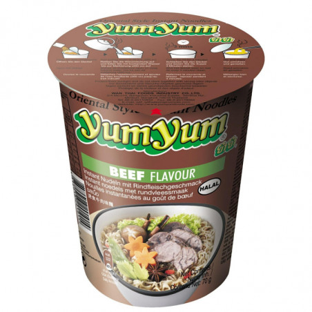 YUM YUM - Soupe nouille Saveur Boeuf - pot de 70 g Sonico.fr