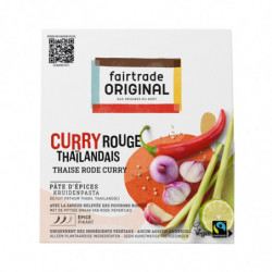 FAIR TRADE - Pate Curry Rouge Thailandais - paquet de 70 g Sonico.fr