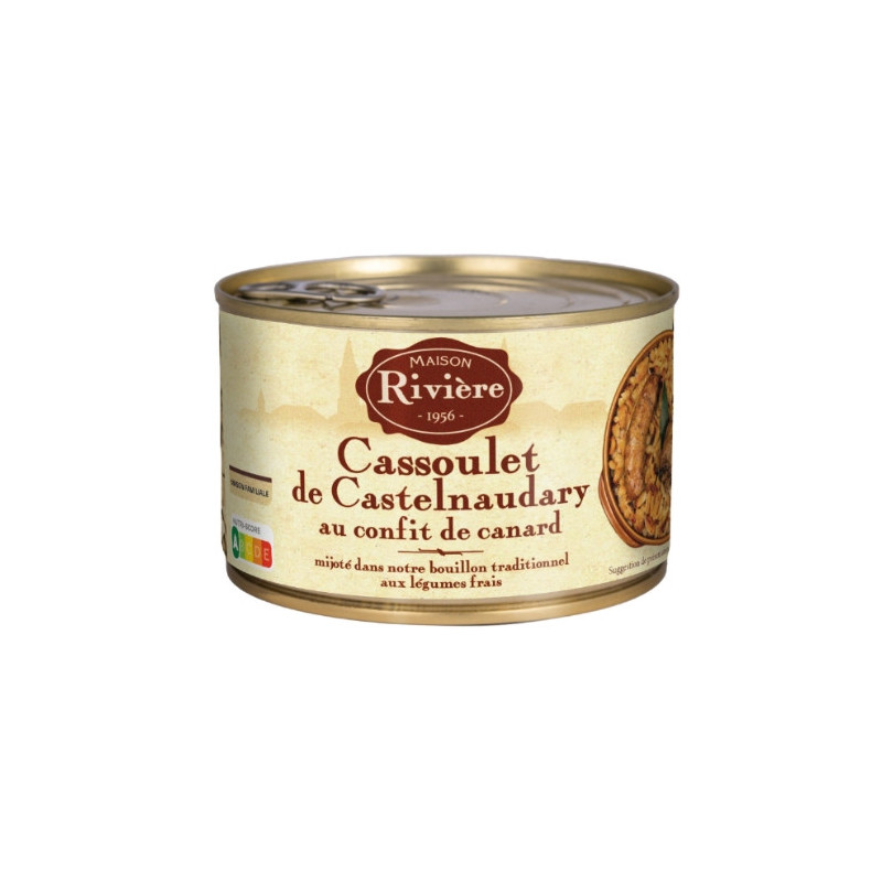 MAISON RIVIERE - Cassoulet de Castelnaudary au confit de canard - boite de 420 g Sonico.fr