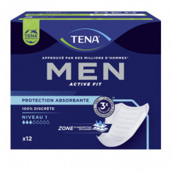 TENA - Men Active Fit Niveau 1 Serviettes masculines - boîte de 12 serviettes Sonico.fr