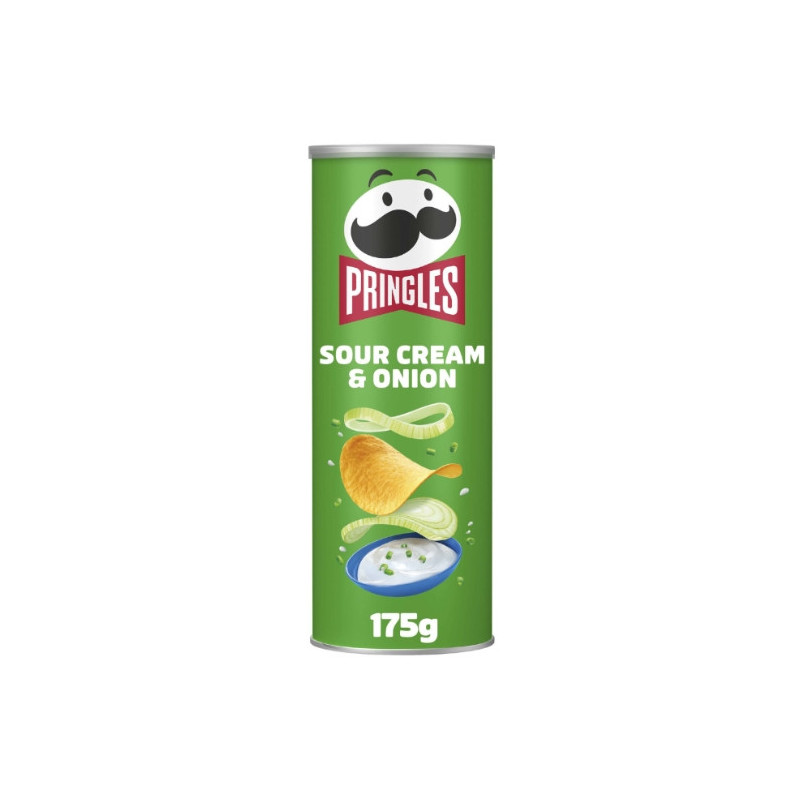 PRINGLES - Chips tuiles Sour Cream Onion crème et oignon - boite de 175 g Sonico.fr